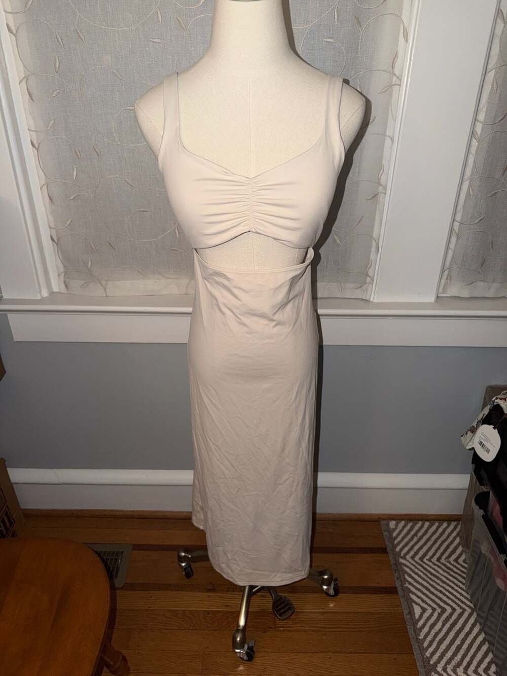 OFFLINE by Aerie Real Me Ruched Cutout Midi Dress, Size M